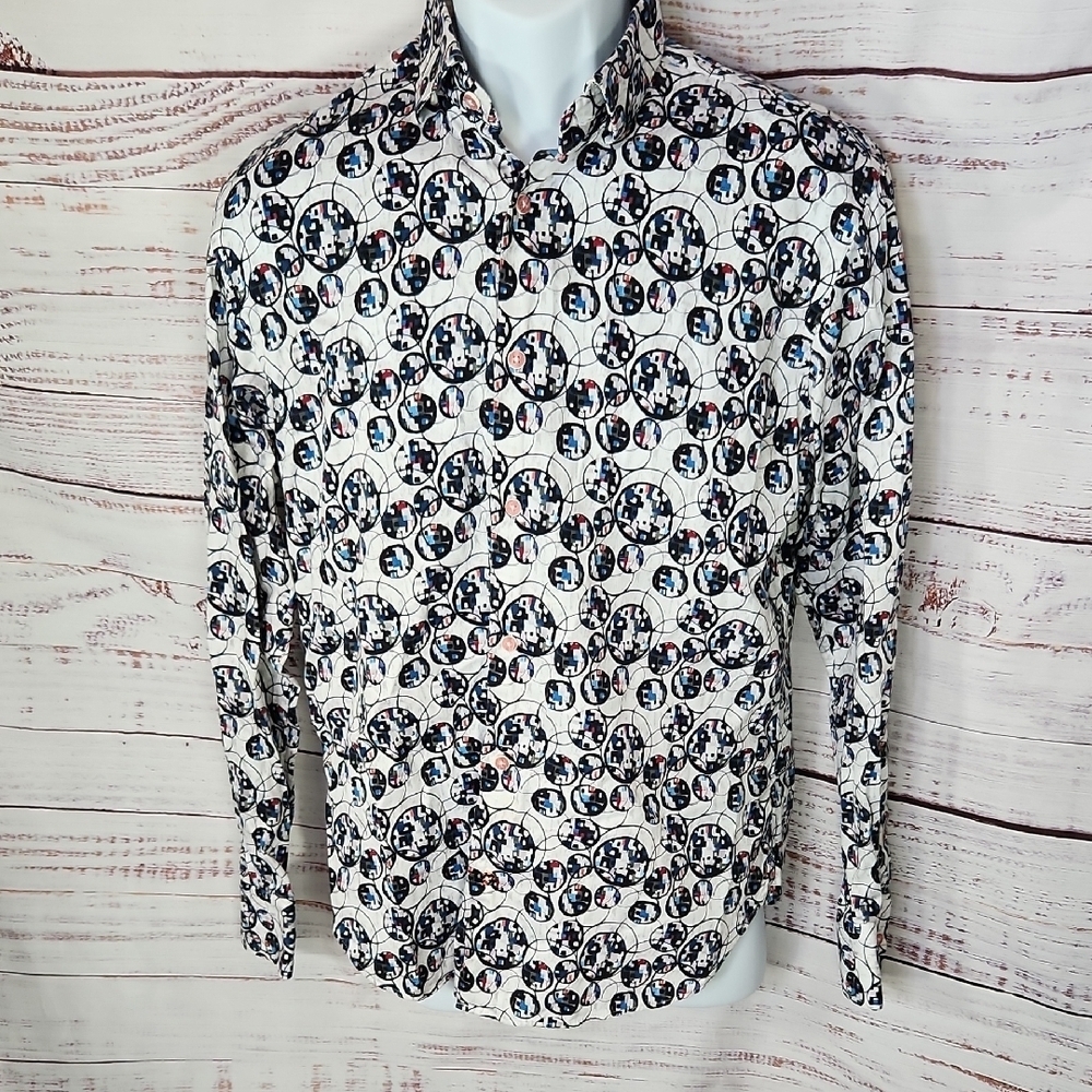 Black and White Floral Casual Button Down Shirt